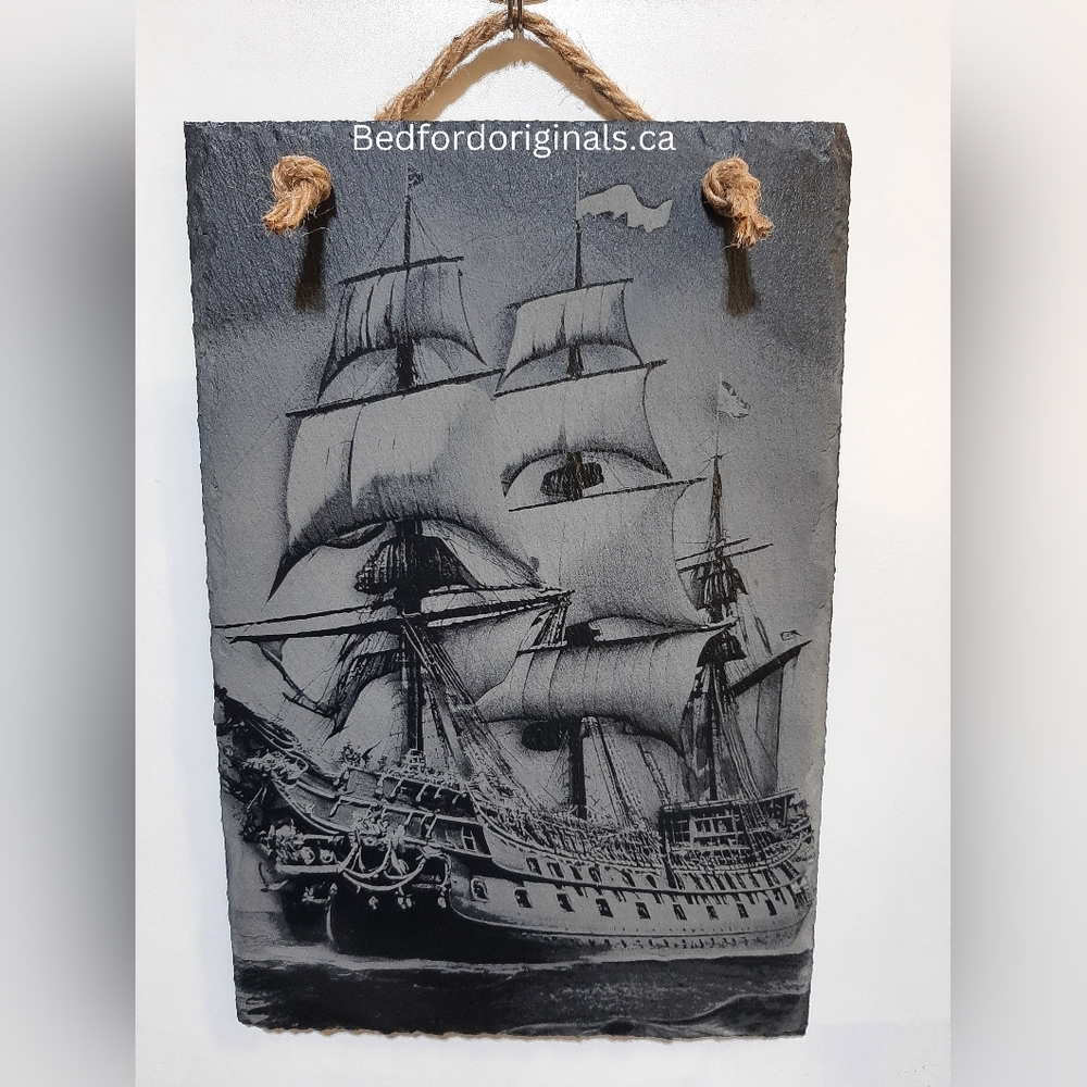 Engraved Slate Decor - Ship